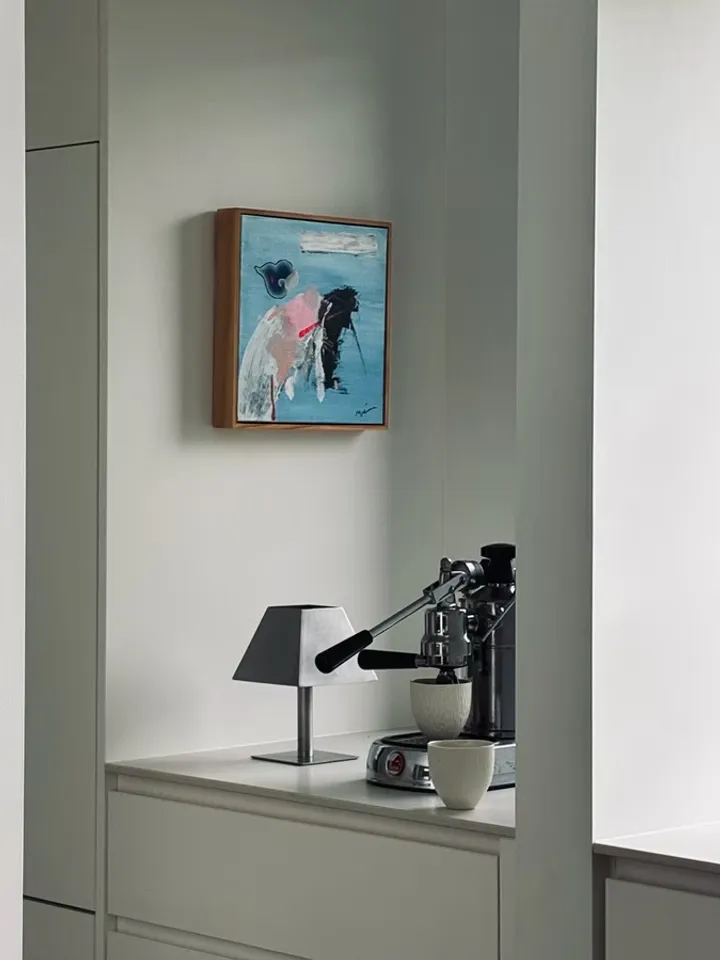 A layered living room